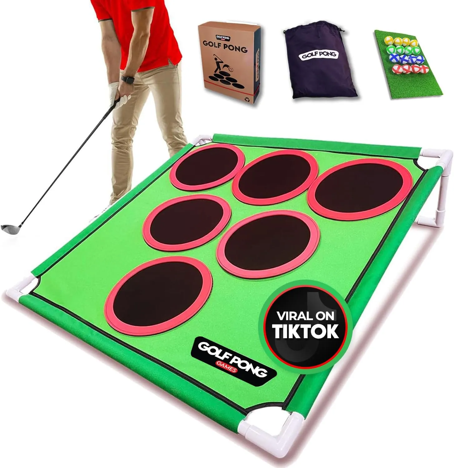 – Backyard Golf Game with 16 Chipping Velcro Balls & Mat, Yard and Outdoor Games for Adults & Family, Indoor Golf Set for Home, Beach or Party, Lawn Games for Adults & Family Outdoor