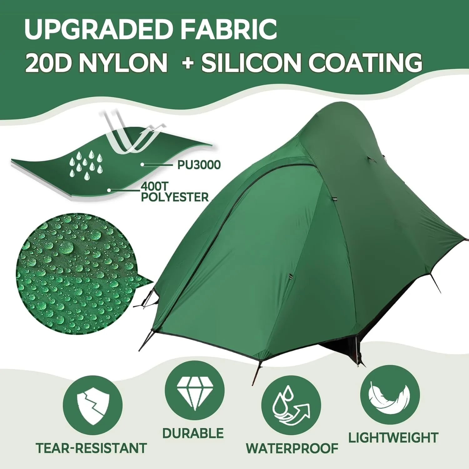 1-2 Person Lightweight Backpacking Tent - Waterproof Tent for 3 Season, Ultralight Camping Tent for Outdoor, Easy Setup for Sports, Hiking, Travel by Croosseoutdoors