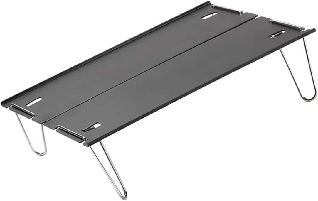 1 Set Outdoor Desk Folding Aluminum Table Black Picnic Camping Mini Easy to Set