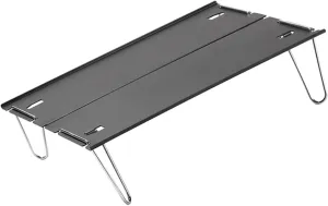 1 Set Outdoor Desk Folding Aluminum Table Black Picnic Camping Mini Easy to Set