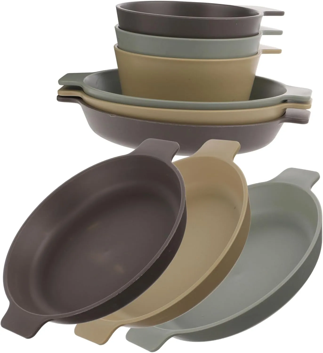 1 Set Outdoor Portable Dinnerware Lightweight Camping Plates Bowls for Picnics Bbqs and Hiking Stylish and Practical Dining for