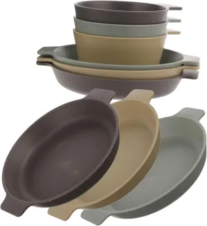 1 Set Outdoor Portable Dinnerware Lightweight Camping Plates Bowls for Picnics Bbqs and Hiking Stylish and Practical Dining for