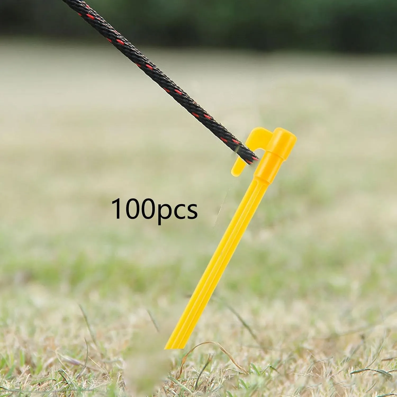 100x Tent Stakes Ground Pegs Anchor, Practical, Lightweight Camping Stakes Portable for Canopy Awning Shelter Backyard Hiking, Style D