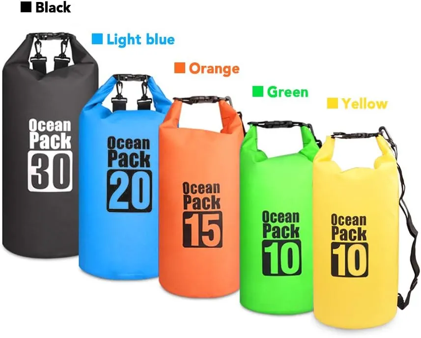 10L / 15L / 20L / 30L Waterproof Dry Backpack Water Bag Roll Sack for Kayaking Rafting Boating River King