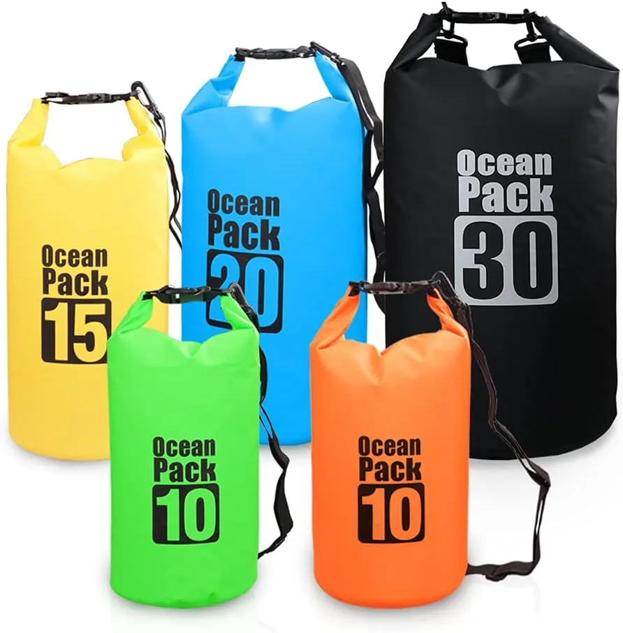 10L / 15L / 20L / 30L Waterproof Dry Backpack Water Bag Roll Sack for Kayaking Rafting Boating River King