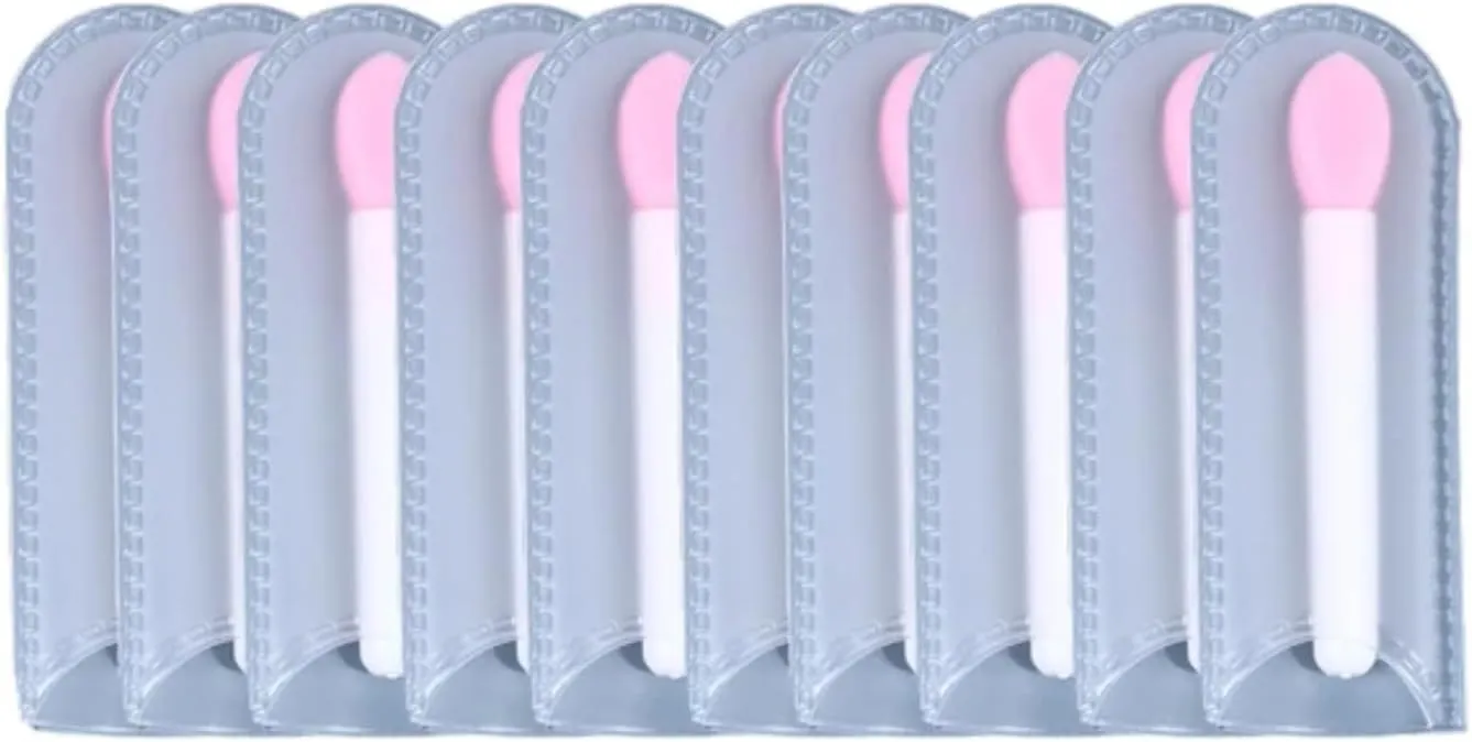 10pcs Mini Lip Brushes Makeup Brushes Silicone Lip Brushes Makeup Lipstick Brushes Applicator Cosmetic Brush Set
