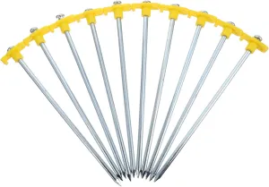 10Pcs Outdoor Tent Pegs Heavy Duty Camping Stakes with Hook for Secure Ground Anchoring Durable and Long for Stability for Family Camping and Hiking