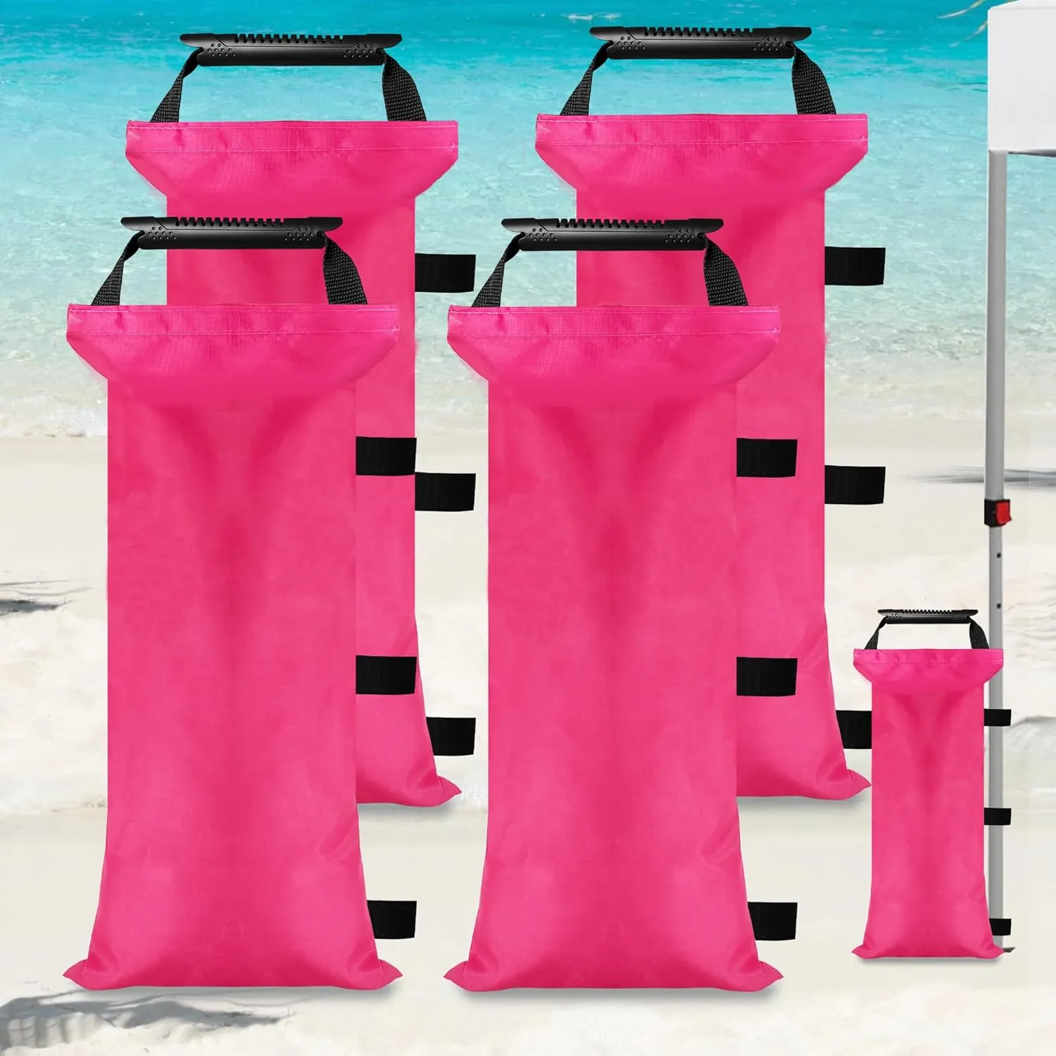 112 LBS Enhanced Sand Bags for Canopy (NO Sand)-Sand Bags for Weight - Sand Bags for Canopy Tent- Canopy Weights for Canopy Tent Legs - Outdoor Weighted Sand Bags, Rose Red
