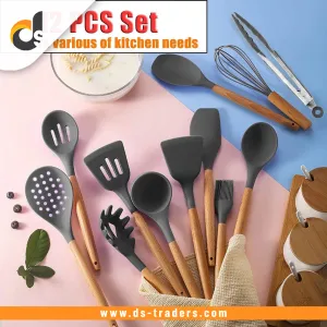 12 Pcs Silicone Kitchen Utensils Set with Stand