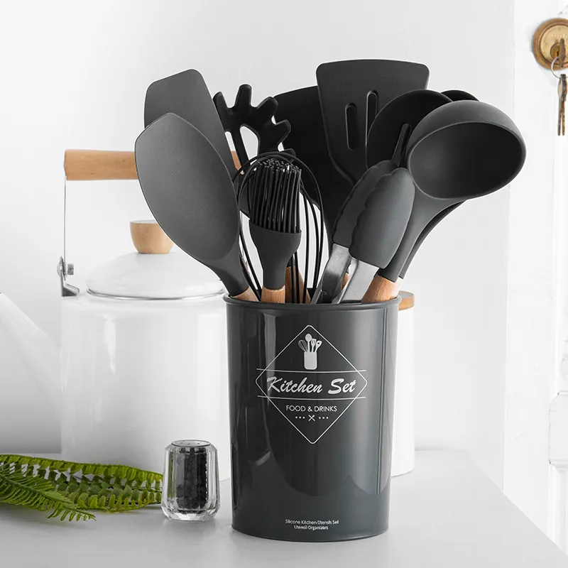 12 Pcs Silicone Kitchen Utensils Set with Stand