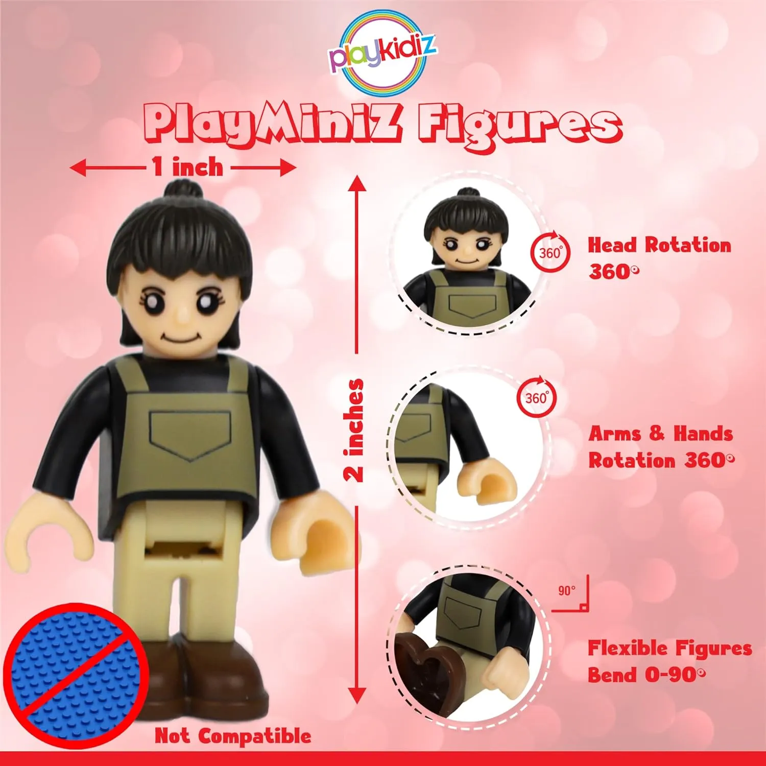 12 Toy Action Figures & Accessories, 2 Inch Play People Construction and Community Worker Figurines - Pretend Play Toys for Kids 3  (28Pcs)
