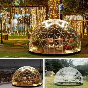12*7.2FT Garden Dome Igloo - Outdoor PVC Bubble Tent for 4-8 Person, Greenhouse With Window, Waterproof Clear Tent Suitable for Camping, Party, Wedding