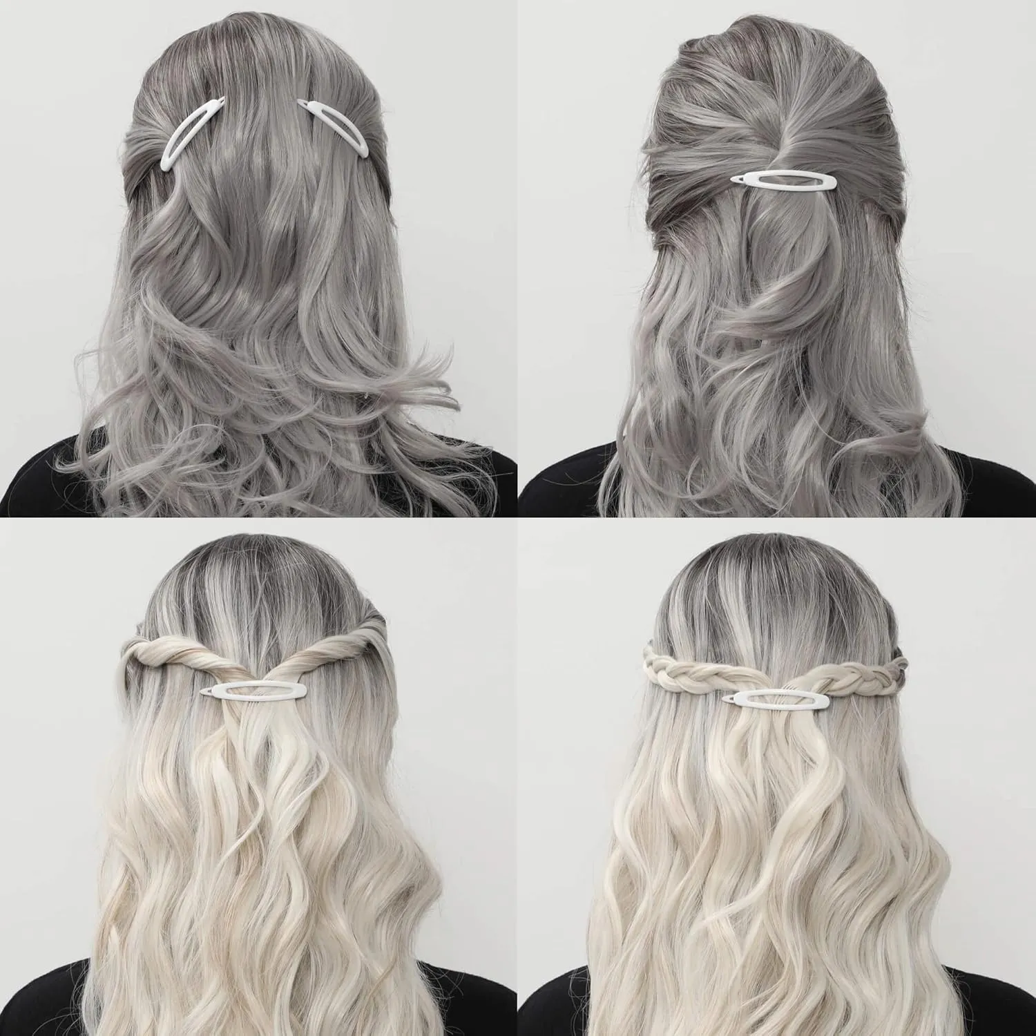 12pcs Hair Barrettes Set for Women and Girls, Hair Clips for Thick Thin Fine Hair, Non-metal Hair Accessories, Non-Slip Grip Handmade Snap Hairpin, BPA Free