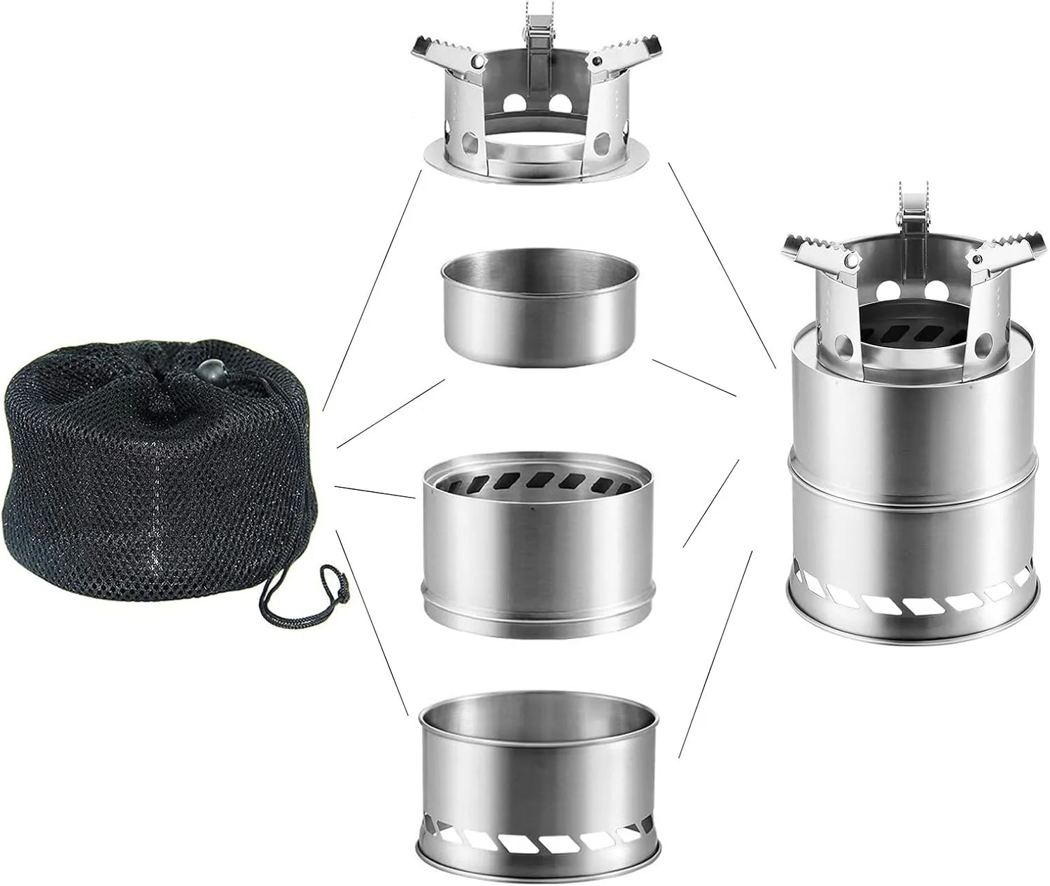 13PCs Camping Cookware Mess Kit Portable Outdoor Cooking Supplies for Backpacking Outdoor Hiking and Picnic Folding Combination Set