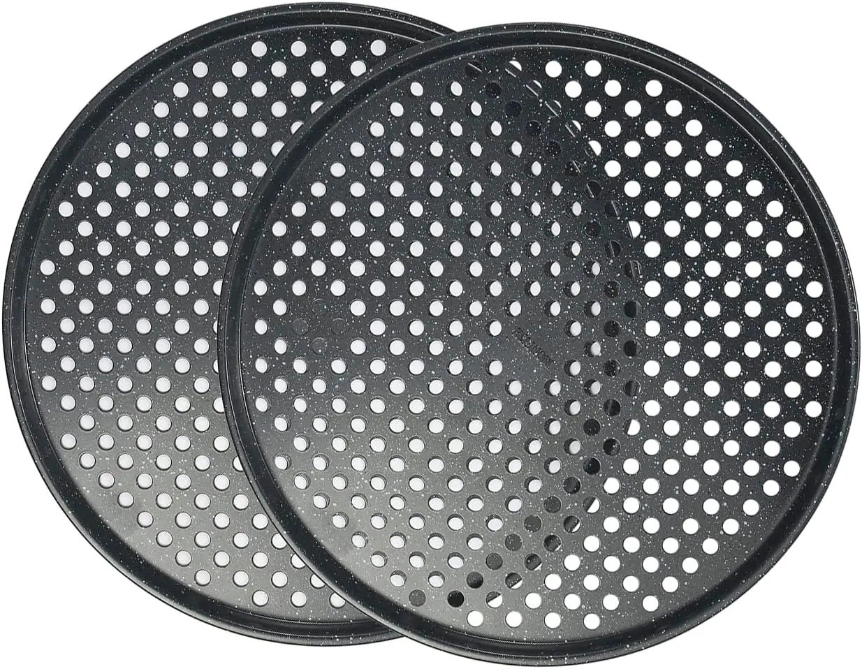 14 inch Pizza Pan with holes 2 pack perforated huge Pizza Tray Carbon Steel Crisper Pan Non stick Pizza pan for oven