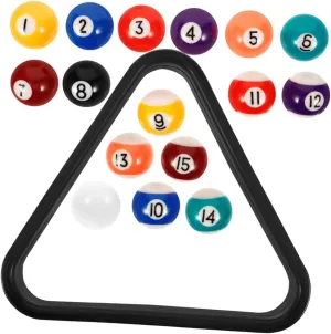 17pcs Kids' Billiards Set Pool Balls Mini Triangle Rack Billiard Supplies for Practice Pool Table Balls Set