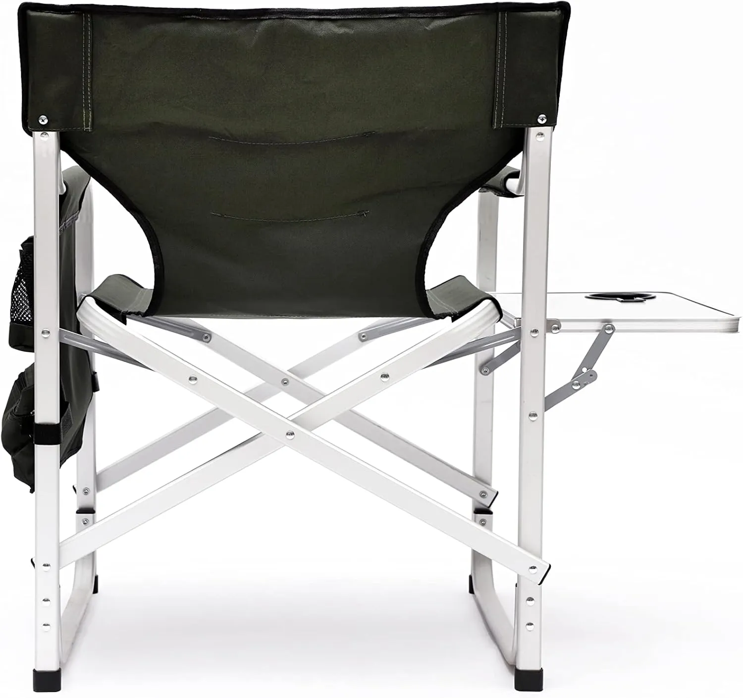 1pcs Padded Folding Outdoor Camping Chair with Side Table and Storage Pockets, Oversized Directors Chair 34.83" L*18.9" W*31.5" H Green