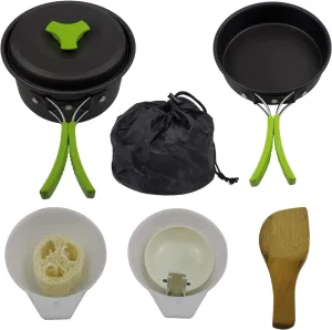 1SET Outdoor Camping Aluminum Alloy Portable Cookware Set