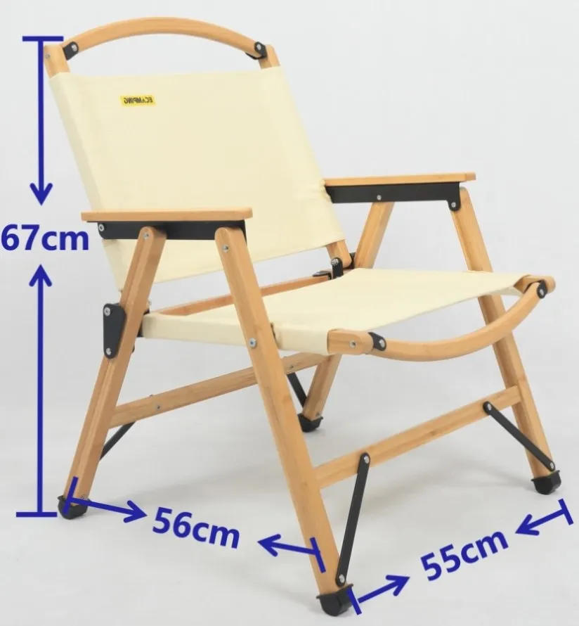 2 Chairs & 1 Table Set Bamboo Camping Folding Portable Outdoor Picnic Travel BBQ V563-MD-020MN_019M-NW_SET2