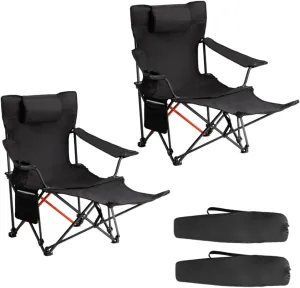 2 Pack Lightweight Folding Camping Chair for Adults,Portable Outdoor Picnic Beach Lawn Chairs,Foldable Camp Chairs,Lawn Camping Chair,with Carrying Bag,for Patio Pool Fishing Yard Garden (Black)