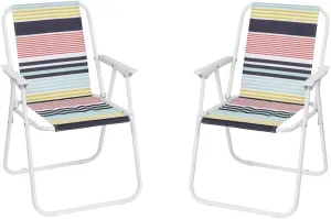 2 Pack Patio Folding Lawn Chairs for Adults,Outdoor/Indoor Portable Beach Chair,Folding Webbed Lawn Beach Chair,Foldable Camping Chairs,Supports 220 lbs,for Garden, Poolside, Travel (Colour)