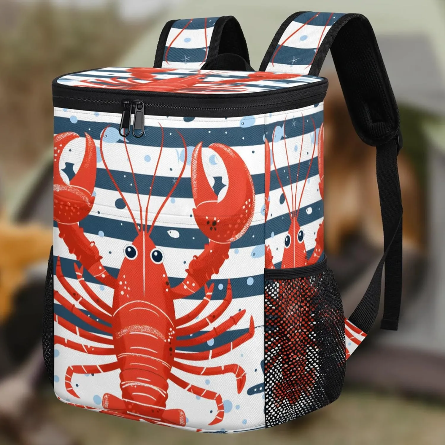 20-Hour Insulated Backpack Cooler Beach Starfish Leakproof Cooler Bag Portable Cooler Backpack