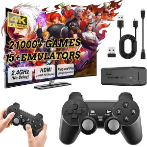 2025 Upgrade Retro Game Console Stick, Wireless Retro Gaming Console, 21700  Nostalgia Retro Video Games, Plug & Play TV Game Stick 4K HDMI, Gifts Birthday for Adults and Family (TOP )