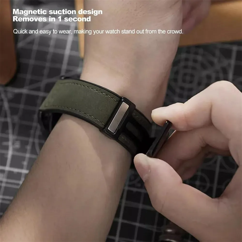 20MM Leather for Omega Metal Magnetic Buckle for Swatch Watch Silicone Strap Accessories