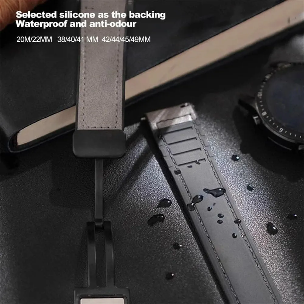 20MM Leather for Omega Metal Magnetic Buckle for Swatch Watch Silicone Strap Accessories