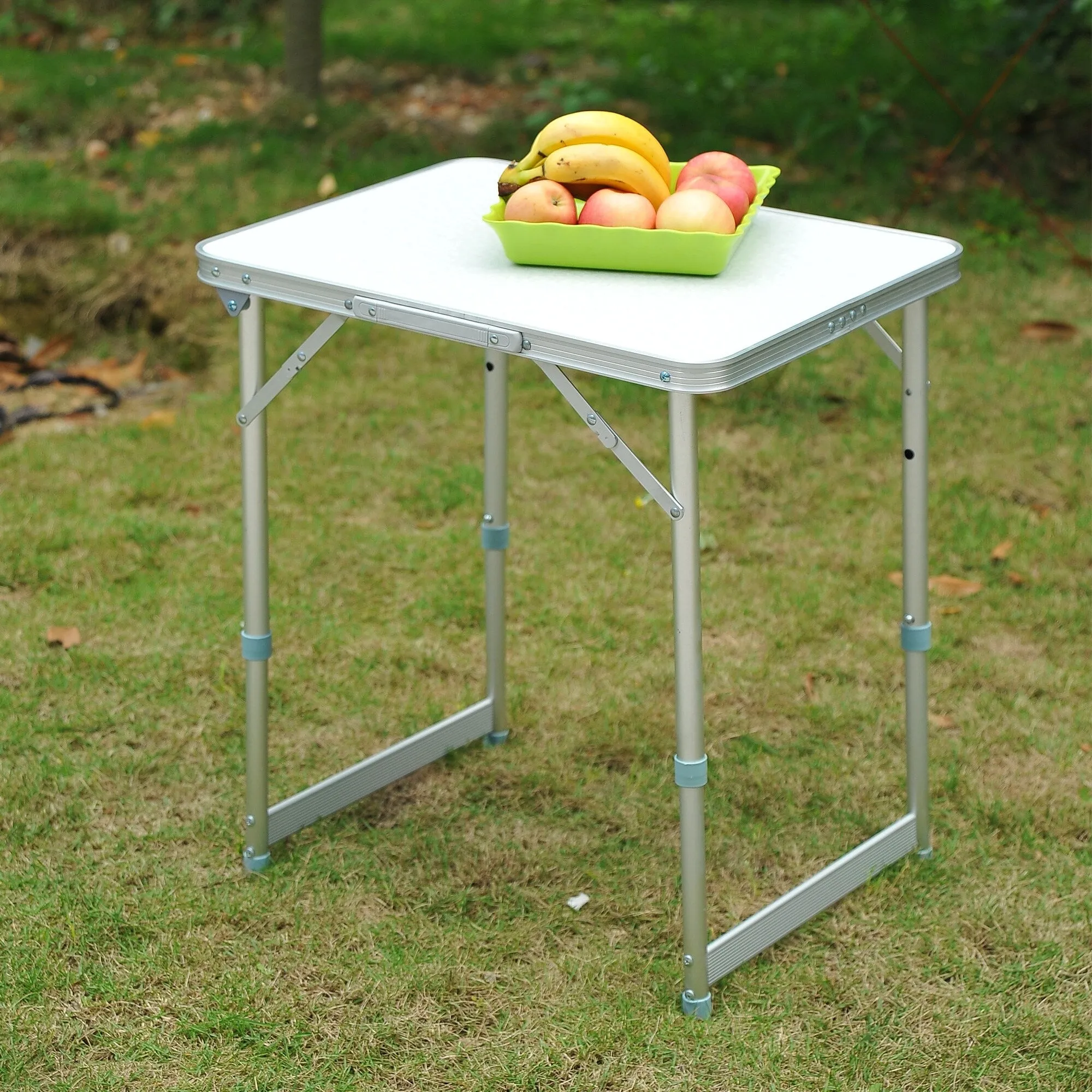 23" Folding Camping Table with Height Adjustability, Lightweight Portable Table with Carry Handle, Outdoor Folding Table