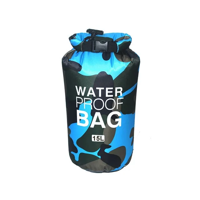 2L 5L 10L 15L 30L Waterproof Swimming Bag Dry Sack Camouflage Colors Fishing Boating Kayaking Storage Drifting Rafting Bag
