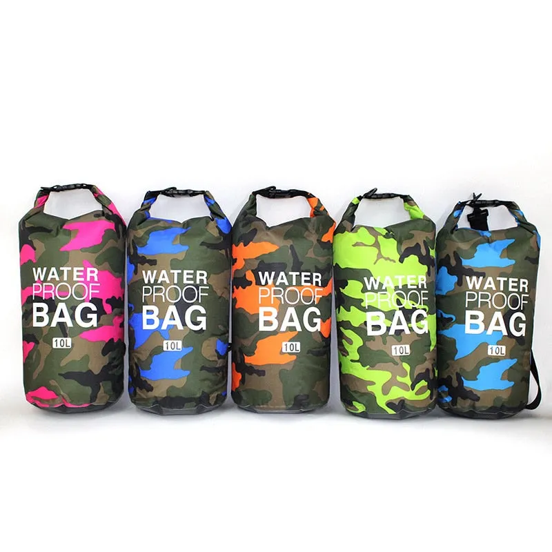 2L 5L 10L 15L 30L Waterproof Swimming Bag Dry Sack Camouflage Colors Fishing Boating Kayaking Storage Drifting Rafting Bag