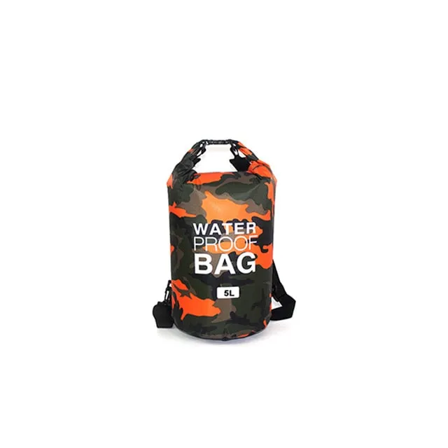 2L 5L 10L 15L 30L Waterproof Swimming Bag Dry Sack Camouflage Colors Fishing Boating Kayaking Storage Drifting Rafting Bag