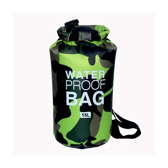2L 5L 10L 15L 30L Waterproof Swimming Bag Dry Sack Camouflage Colors Fishing Boating Kayaking Storage Drifting Rafting Bag