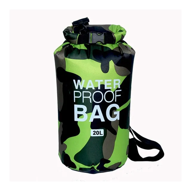 2L 5L 10L 15L 30L Waterproof Swimming Bag Dry Sack Camouflage Colors Fishing Boating Kayaking Storage Drifting Rafting Bag