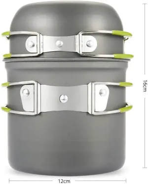 2pcs Outdoor Camping Foldable Portable Aluminum Cookware