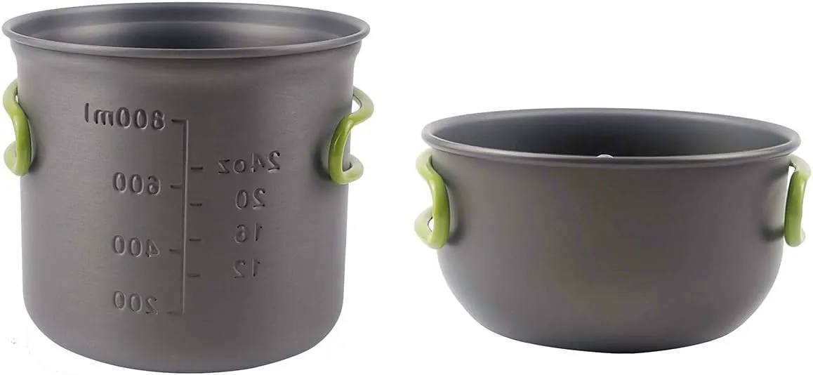 2pcs Outdoor Camping Foldable Portable Aluminum Cookware