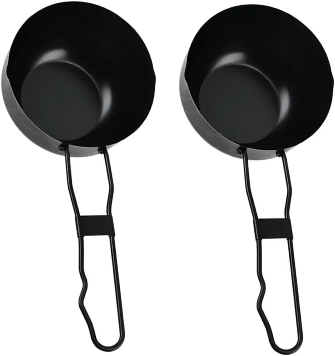 2pcs Portable Iron Stew Pot Lightweight Cooking Pots for Outdoor Camping Backpacking Picnics Energy-saving Easy to Clean Cookware