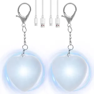 2Pcs Purse Glow Heart Light, LED Automatic Sensor Purse Light, Touch Activated Handbag Light, Portable Handbag Night Light (Heart)