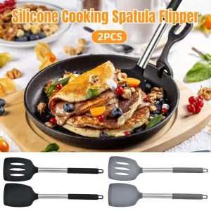 2pcs Silicone Cooking Utensils Stir Fry Spatula Kitchen Tools Non Stick Cookware