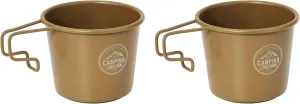 2pcs Stainless Steel Camping Sierra Cup 350ml, Khaki