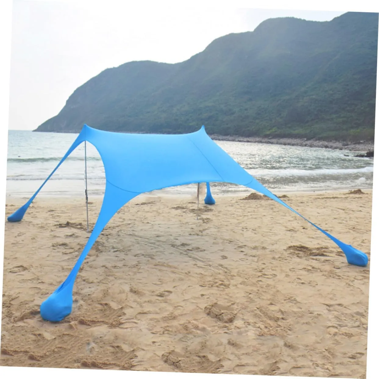 2pcs Sunscreen Cool Tent Beach Camping Tent Canopy Lightweight Sun Tent Tarp UV Waterproof Portable Fishing Tents for Camping Awning Sand Small Outdoors Blue Random Color