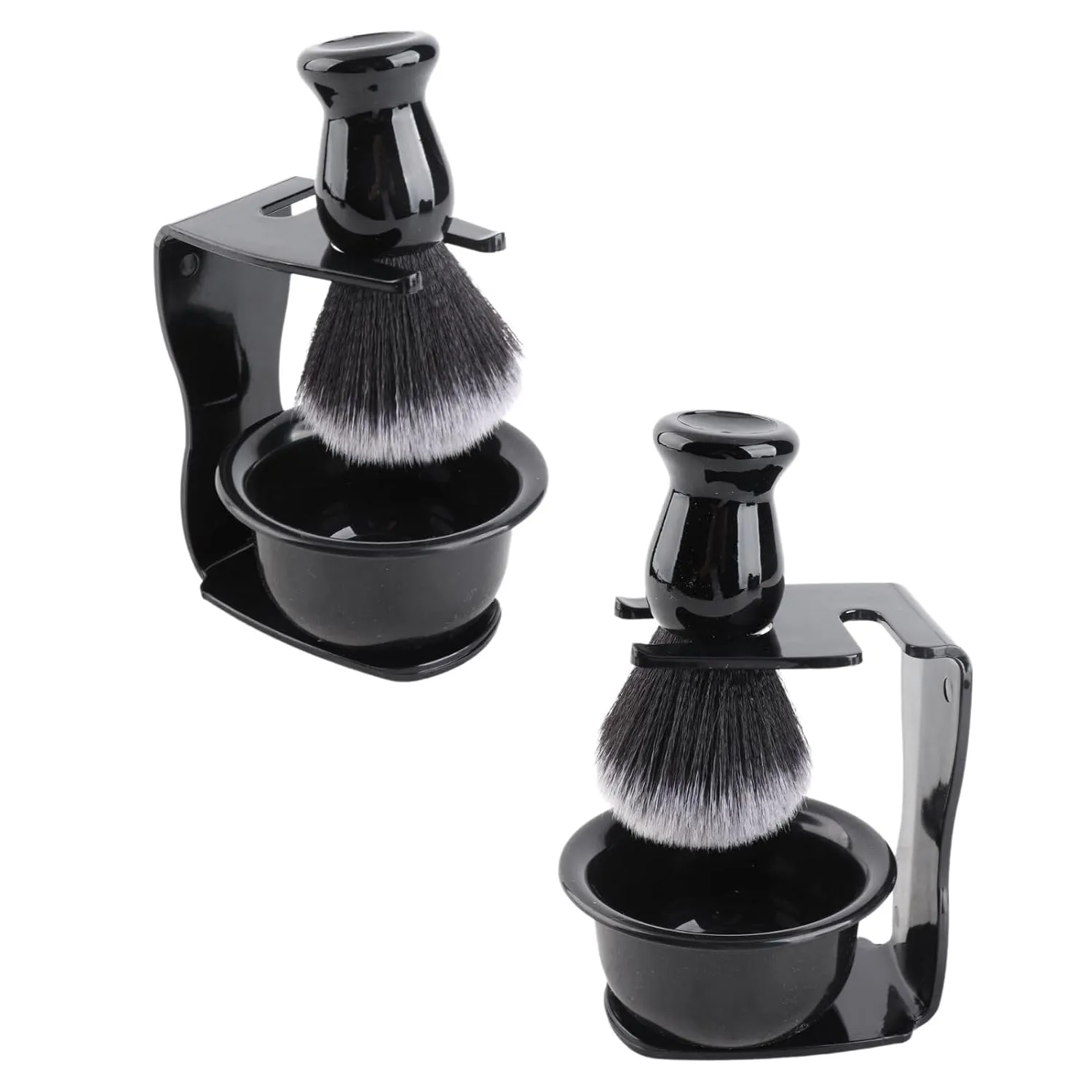 2Set Shaving Kit for Men, 3 in 1 Shaving Set Includes Portable Beard Brush Cream Bowl and Stand Beard Style Tool for Home Travel
