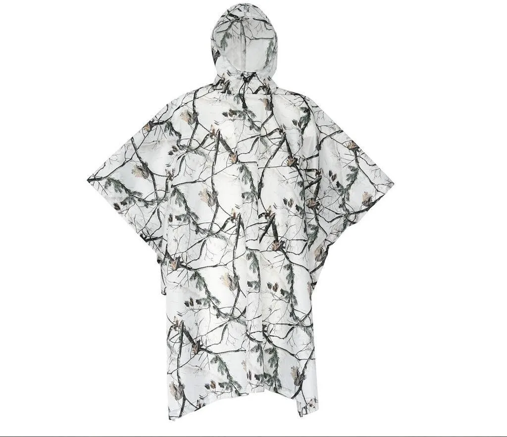 3 in 1 Waterproof Rain Poncho Multifunction Snow Raincoat Ground Sheet Tent Cover Shelter for Hunting Camping Camouflage Clothes