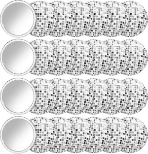30 Pcs Compact Mirrors, 2.76 Inch Disco Ball Compact Mirror Bulk, Vintage Round Pocket Mirror Mini Vanity Mirror Portable Travel Makeup Mirror for Purse, Glitter Cosmetic Mirror for Women Home Office