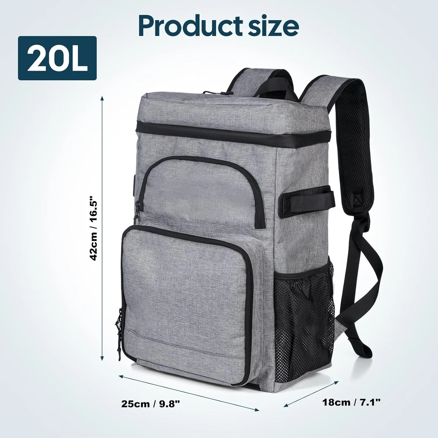 30/42 Cans Cooler Backpack, Waterproof Cooler Bag with Bottle Opener for Picnic, Camping, Beach, Hiking, Travel, and Shopping