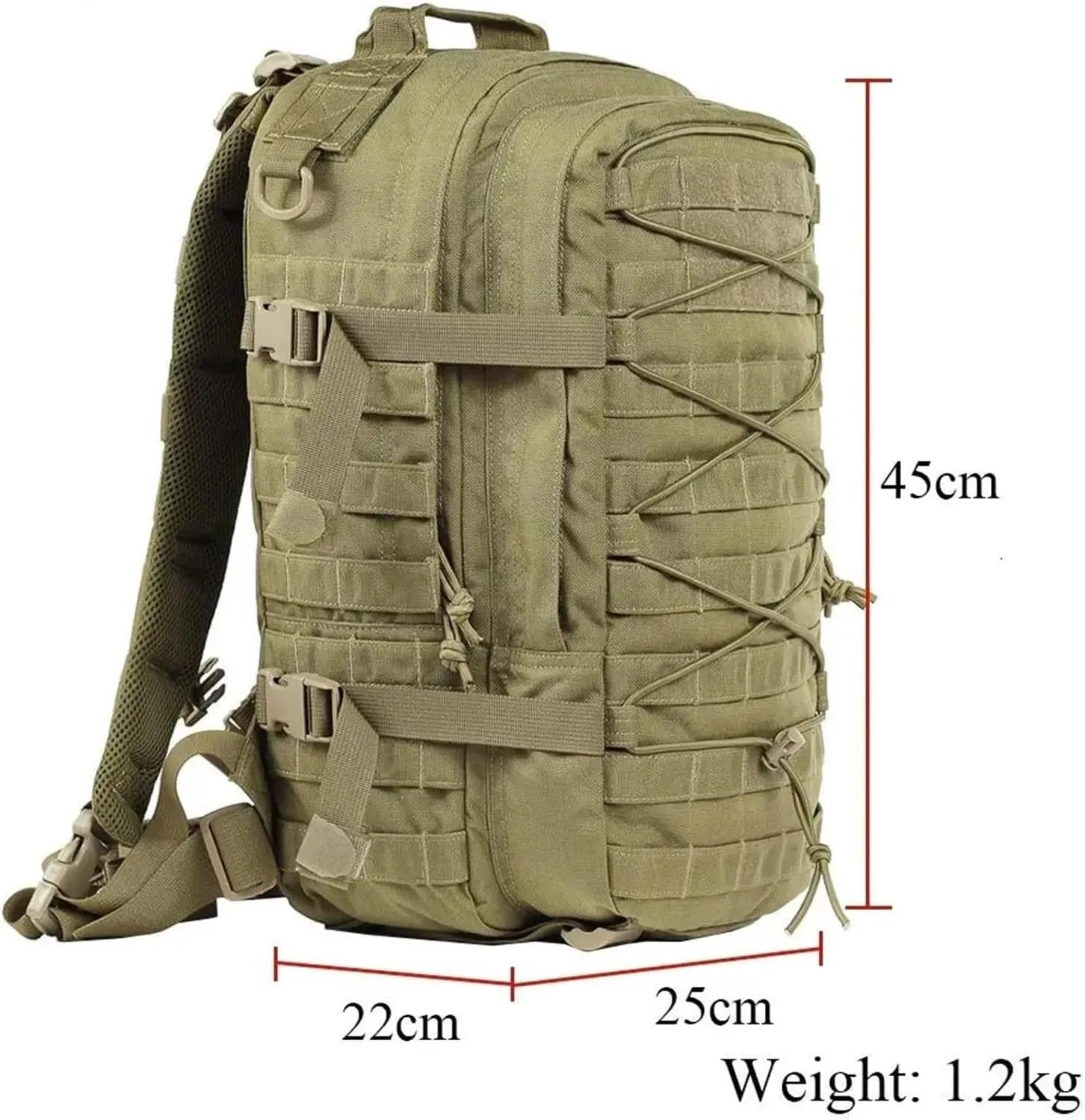 30L 1000D Nylon Waterproof Trekking Fishing Climbing Backpack Outdoor Rucksacks Tactical Sports Camping Hiking Bag(Black)