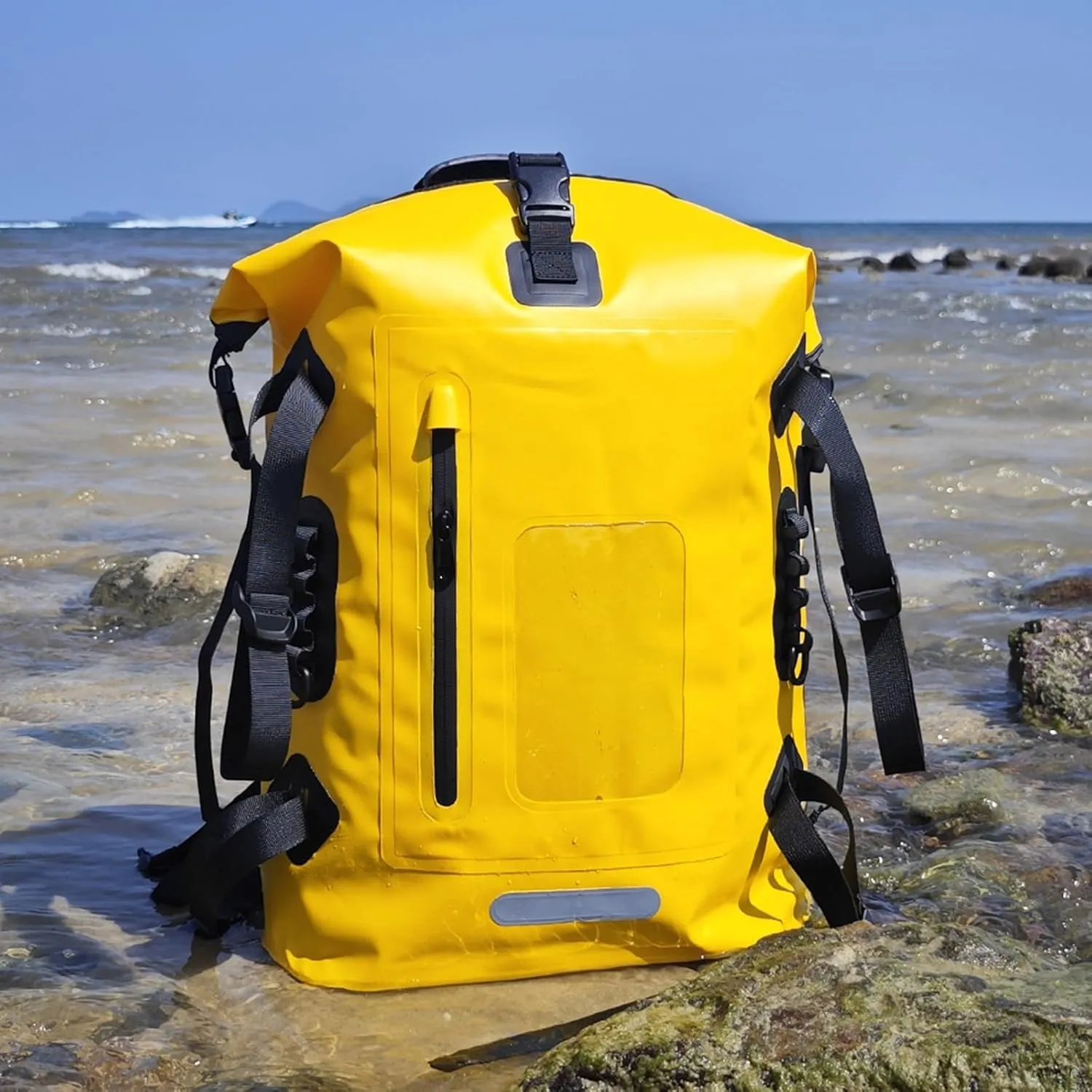30L Waterproof Backpack Heavy Duty Water Sports Dry Bag Roll Top Waterproof Bag for Kayaking Hiking Swimming Boating Beach,Orange