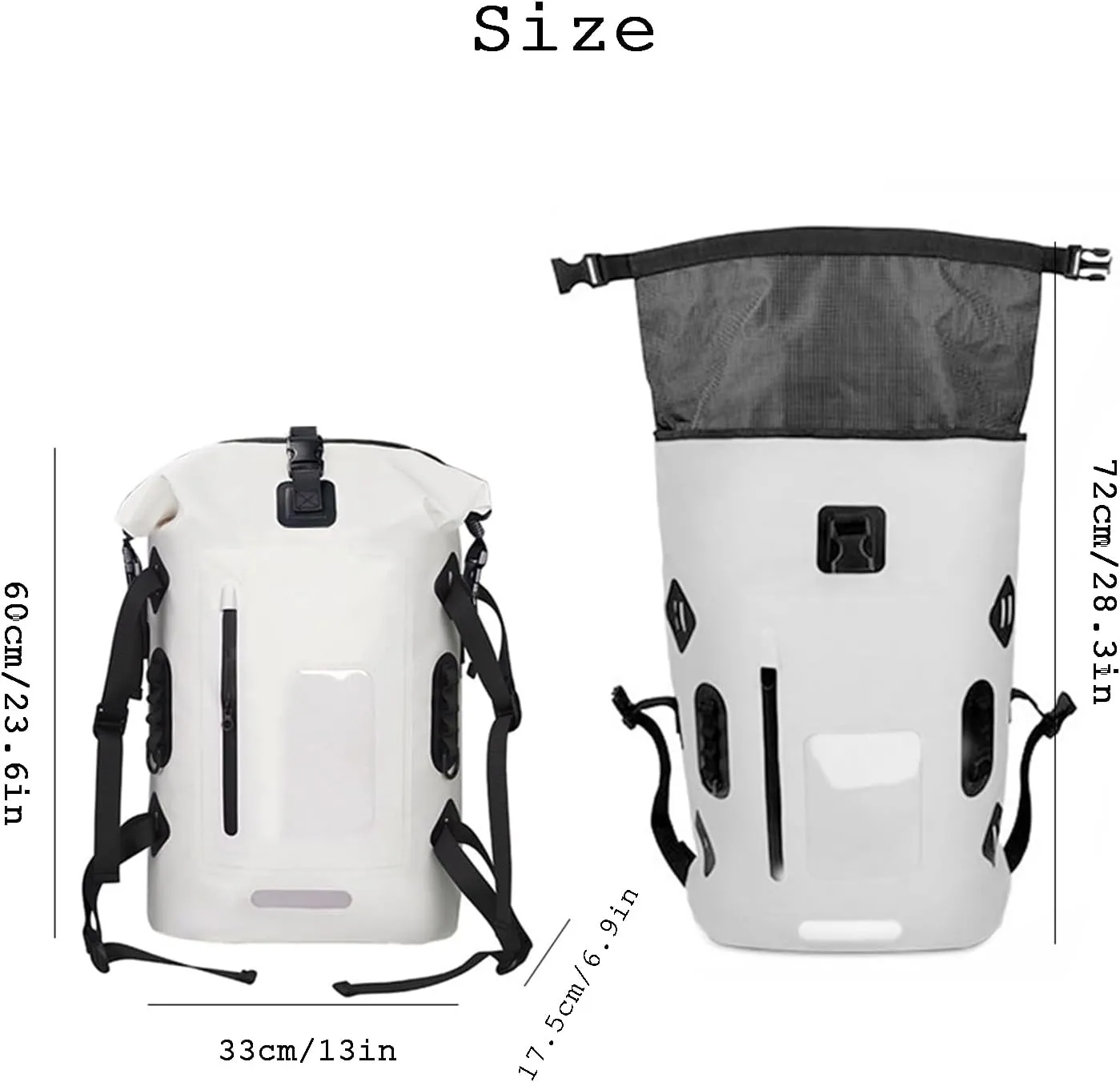 30L Waterproof Backpack Heavy Duty Water Sports Dry Bag Roll Top Waterproof Bag for Kayaking Hiking Swimming Boating Beach,Orange