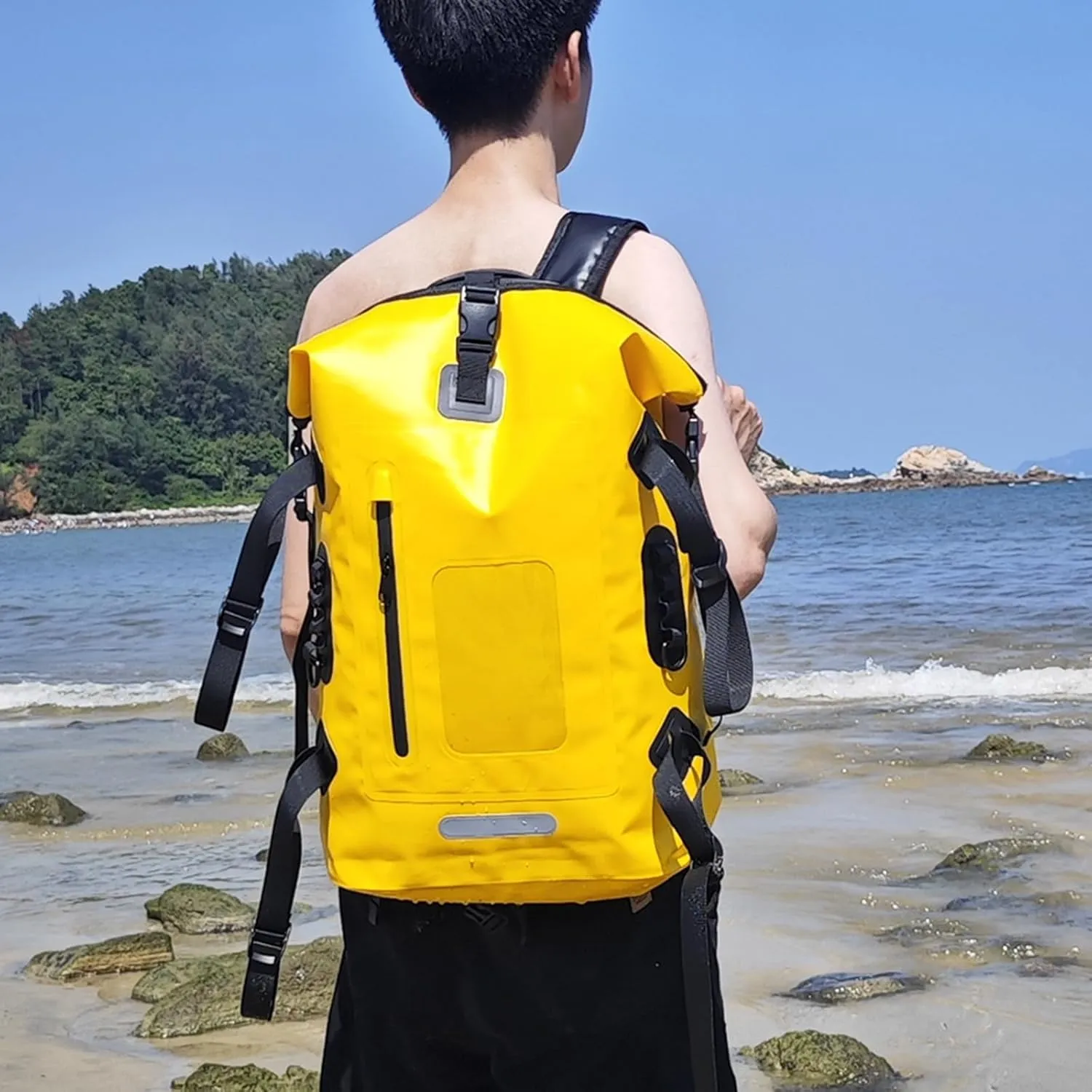 30L Waterproof Backpack Heavy Duty Water Sports Dry Bag Roll Top Waterproof Bag for Kayaking Hiking Swimming Boating Beach,Orange